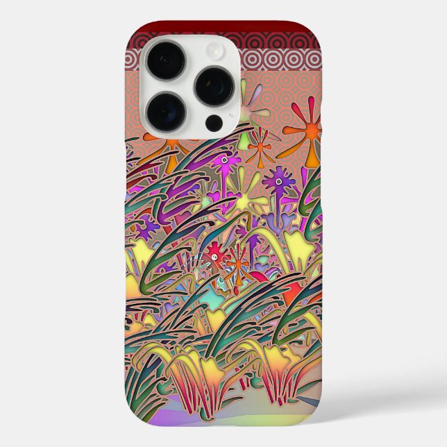 Funda iPhone 16 Pro Jardín de flores exóticas (Reverso )