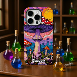 Funda iPhone 16 Pro Jardín de hongos psicodélicos
