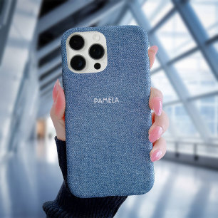 Funda iPhone 16 Pro Jeans azules denim occidental texturizado personal