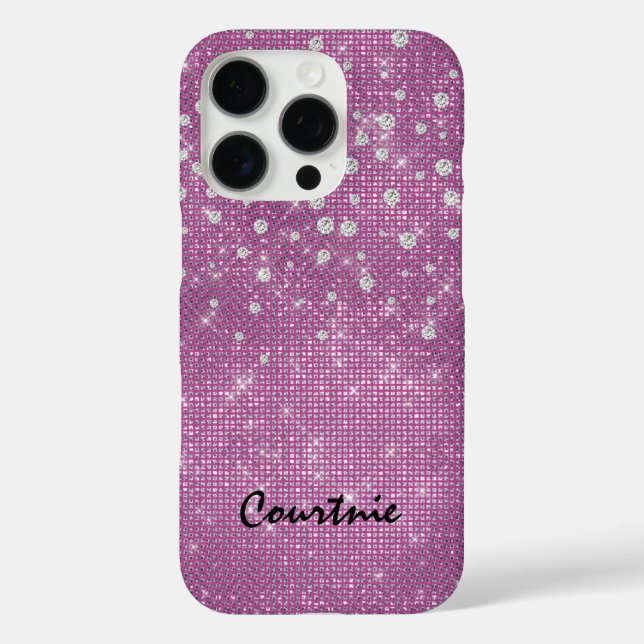 Funda iPhone 16 Pro Joyas de Diamantes Pink Glam (Reverso )