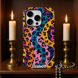 Funda iPhone 16 Pro Jungla texturada: Impresión de Leopardo giratorio