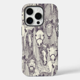 Funda iPhone 16 Pro just horses mulberry pearl