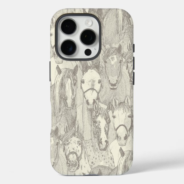 Funda iPhone 16 Pro just horses natural pearl (Reverso )