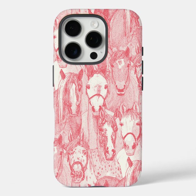Funda iPhone 16 Pro just horses rose pink half pearl (Reverso )