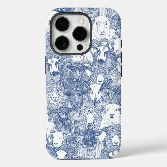 Funda iPhone 16 Pro just sheep classic blue white (Reverso )