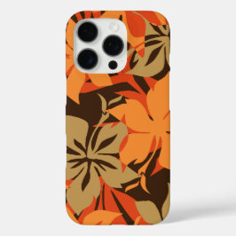 Funda iPhone 16 Pro Kaanapali Camo Hawaiian Hibiscus Naranja