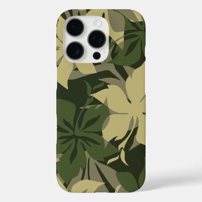 Funda iPhone 16 Pro Kaanapali Camo Hawaiian Hibiscus Olive (Reverso )