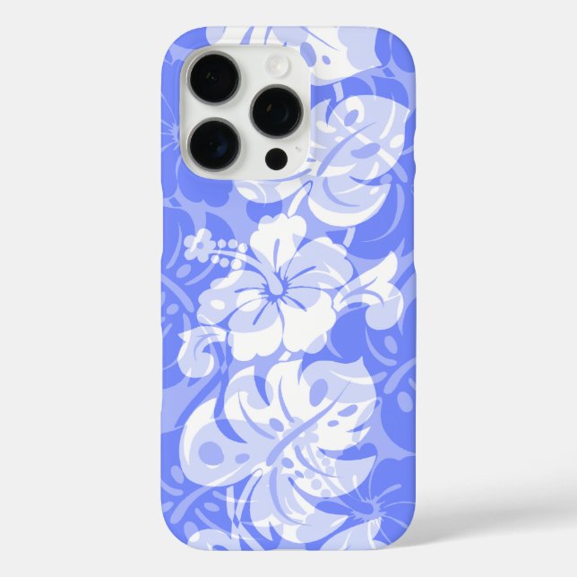 Funda iPhone 16 Pro Kalakaua Border Hawaiian Hibiscus Periwinkle (Reverso )