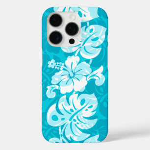 Funda iPhone 16 Pro Kalakaua Border Hawaiian Hibiscus Turquoise