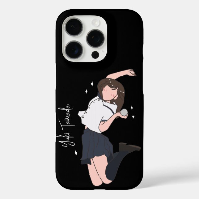 Funda iPhone 16 Pro Kawai Jumping Chica Personalizable (Reverso )