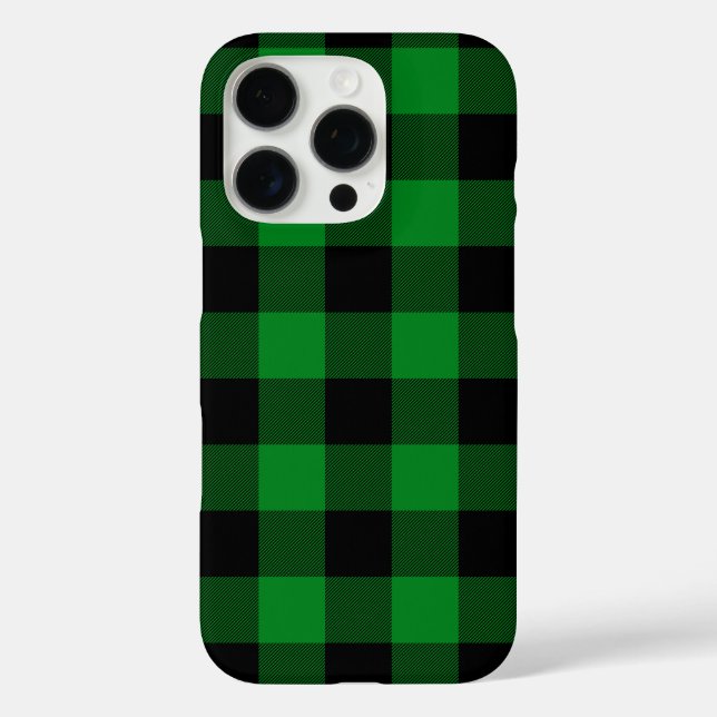 Funda iPhone 16 Pro Kelly Green Buffalo Plaid (Reverso )