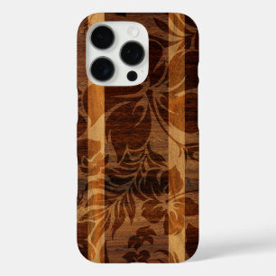 Funda iPhone 16 Pro Keokea Beach Faux Wood Surfboard en Koa