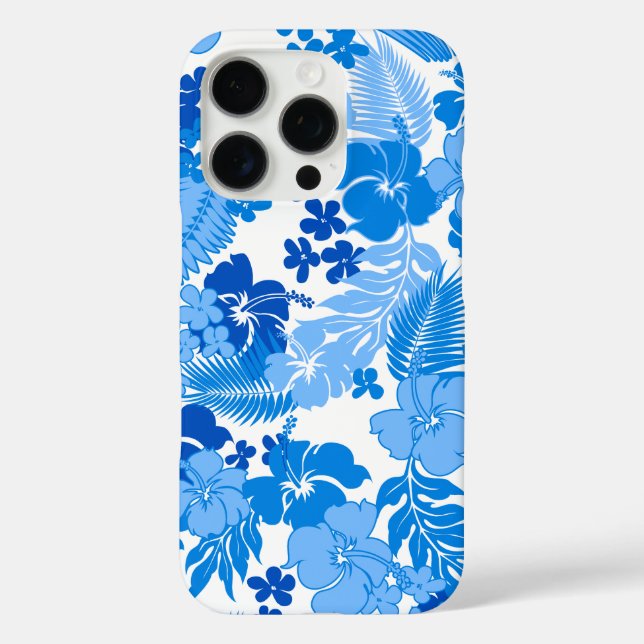 Funda iPhone 16 Pro Kona Bay Hawai Hibiscus Blue (Reverso )