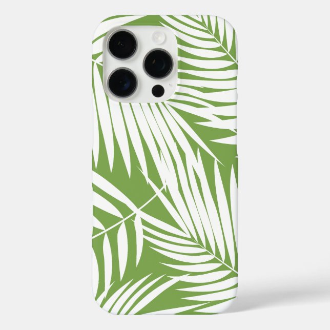 Funda iPhone 16 Pro Kona Palms Hojas Hawaianas Verde Tropical (Reverso )