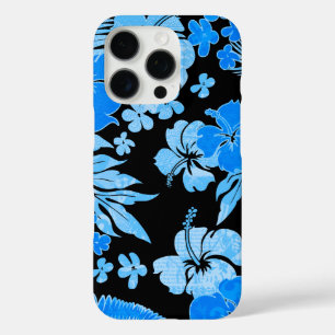 Funda iPhone 16 Pro Kona Times Hibiscus Hawaiian Ingeniería Azul Negro