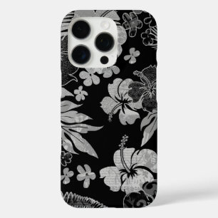 Funda iPhone 16 Pro Kona Times Hibiscus Hawaiian Ingeniería Gris Negro