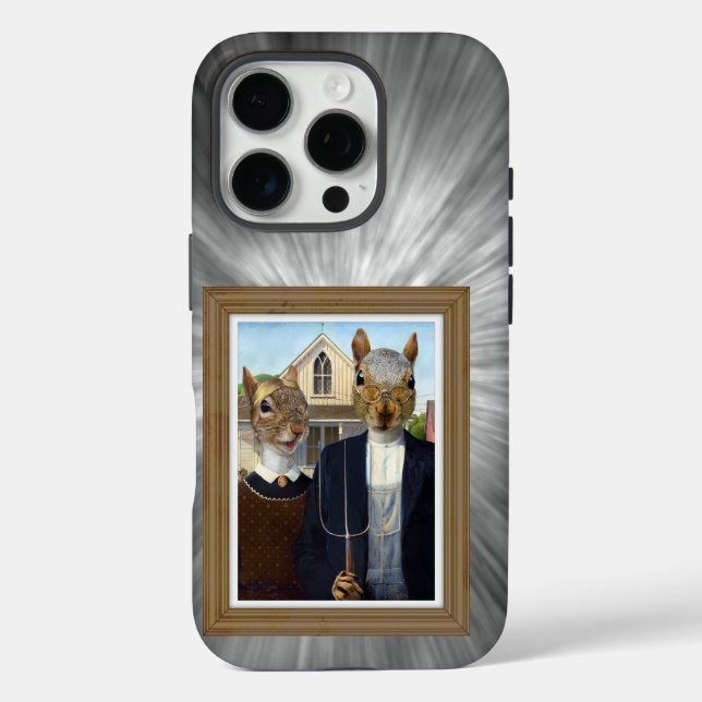 Funda iPhone 16 Pro La ardilla estadounidense gótica - divertida (Reverso )