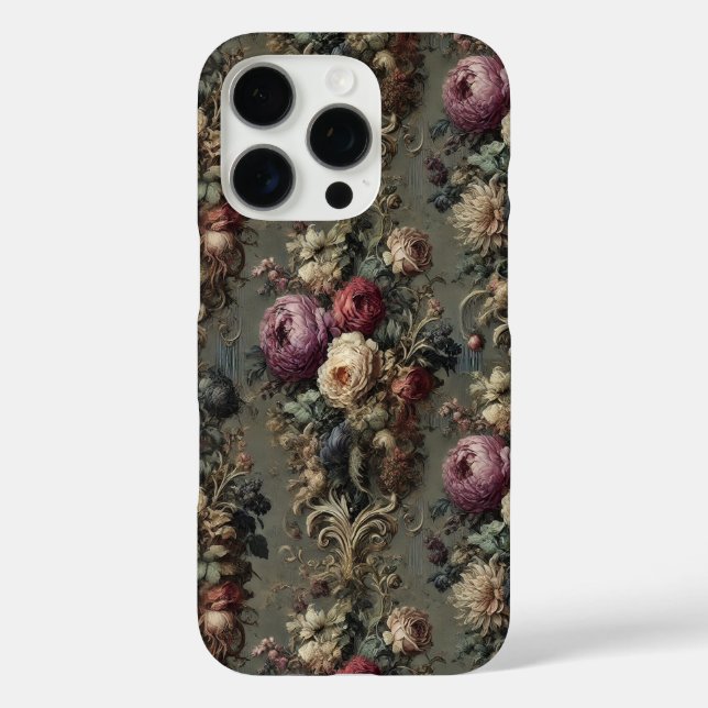 Funda iPhone 16 Pro La vigilia desagradable - Floral gótica (Reverso )