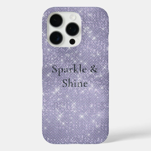 Funda iPhone 16 Pro Lavender Purple Glitzy Moda Glam Sparkle (Reverso )