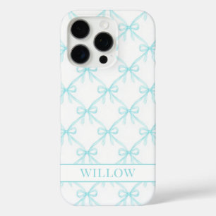 Funda iPhone 16 Pro Lazos de Acuarela Aqua Coquette