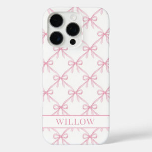 Funda iPhone 16 Pro Lazos de acuarela de coqueta rosa