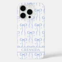 Lazos de Coqueta Azules Monogramados