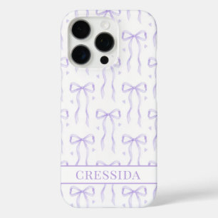 Funda iPhone 16 Pro Lazos de Coqueta Morada Monogramados