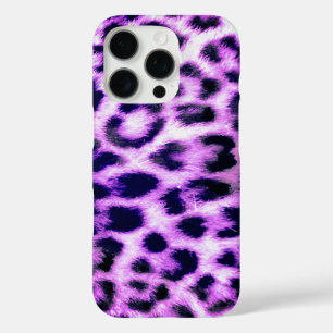 Funda iPhone 16 Pro Leopardo Cheetah Print Faux Fur rosa