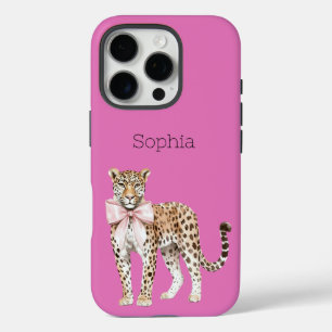 Funda iPhone 16 Pro Leopardo rosa