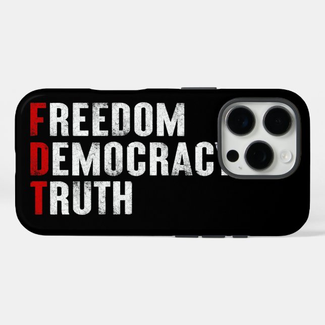 Funda iPhone 16 Pro Libertad Democracia Verdad (Reverso (Horizontal))