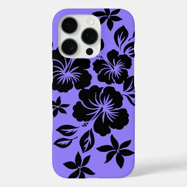 Funda iPhone 16 Pro Lilikoi Hibiscus Hawaiian Floral Lavender (Reverso )