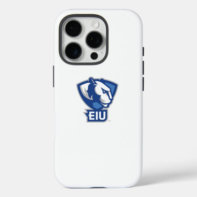 Funda iPhone 16 Pro Logo de Panthers University del Este de Illinois (Reverso )