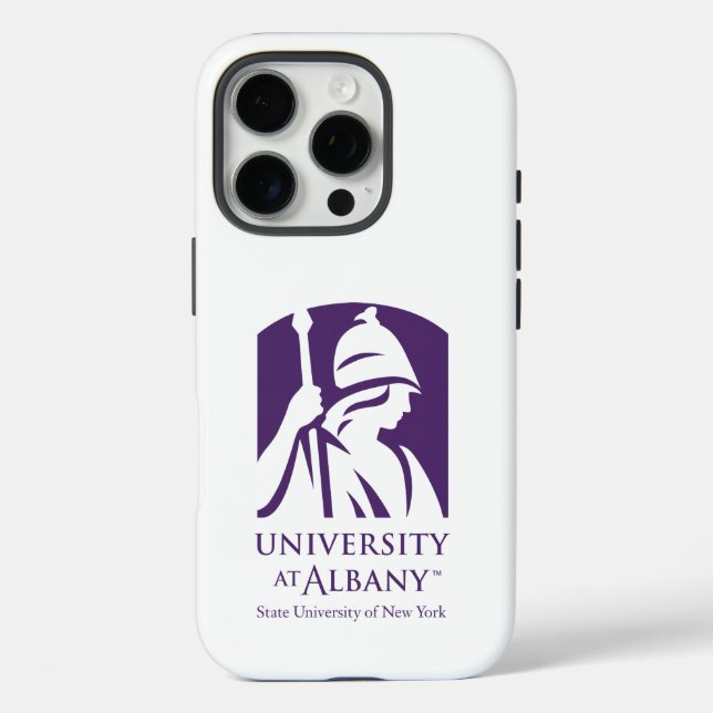 Funda iPhone 16 Pro Logo icónico de la Universidad de Albany (Reverso )
