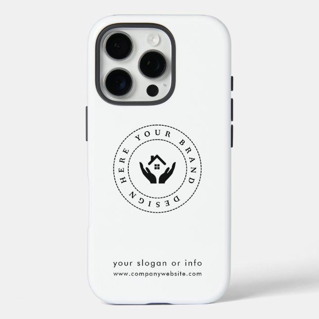 Funda iPhone 16 Pro Logo y texto moderados estilo moderno (Reverso )