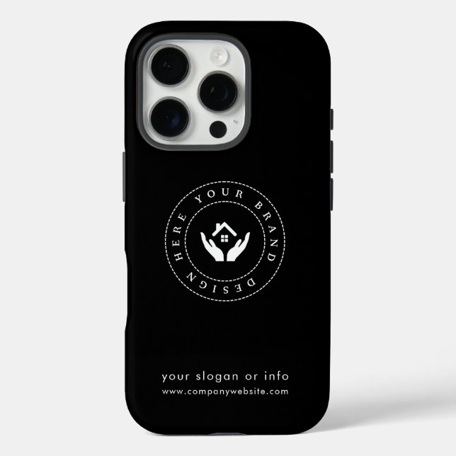 Funda iPhone 16 Pro Logo y texto moderados estilo moderno (Reverso )