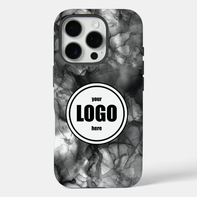 Funda iPhone 16 Pro Logotipo Blanco y negro (Reverso )