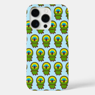 Funda iPhone 16 Pro loro de frente azul