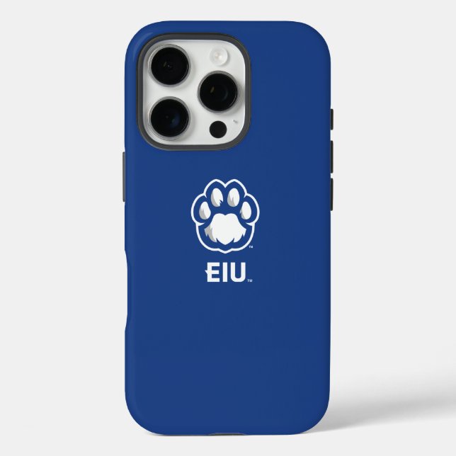 Funda iPhone 16 Pro Los Panthers de Illinois Oriental Paw Print y EIU (Reverso )