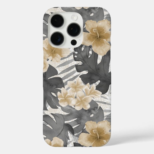 Funda iPhone 16 Pro Luana acuarela Floral neutra tropical (Reverso )
