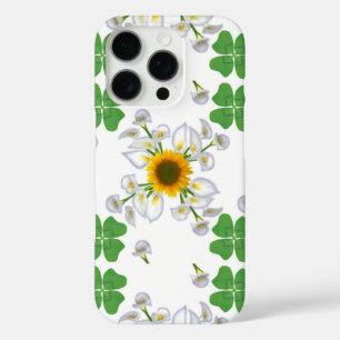 Funda iPhone 16 Pro Luck Clover con Sunflower y Calla Lily