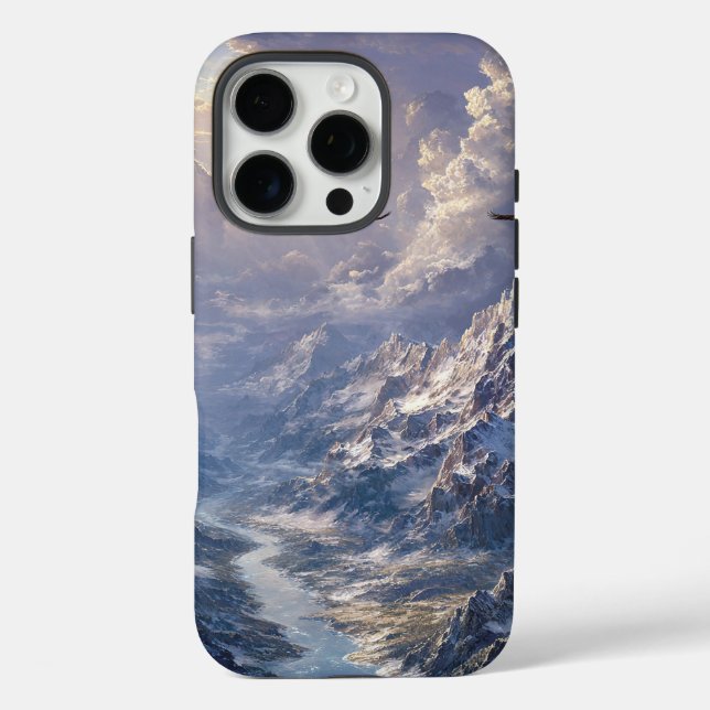 Funda iPhone 16 Pro Luz dorada sobre el río alpino002 (Reverso )