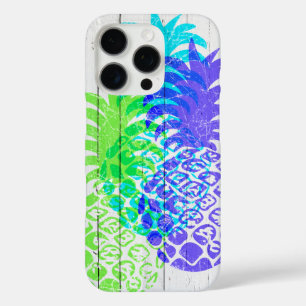 Funda iPhone 16 Pro Madera Faux de piña hawaiana con problemas de Momo
