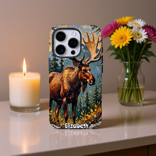 Funda iPhone 16 Pro Majestic Moose en Bosque del Otoño
