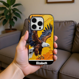 Funda iPhone 16 Pro Majestuoso Águila Baldosa En Vuelo