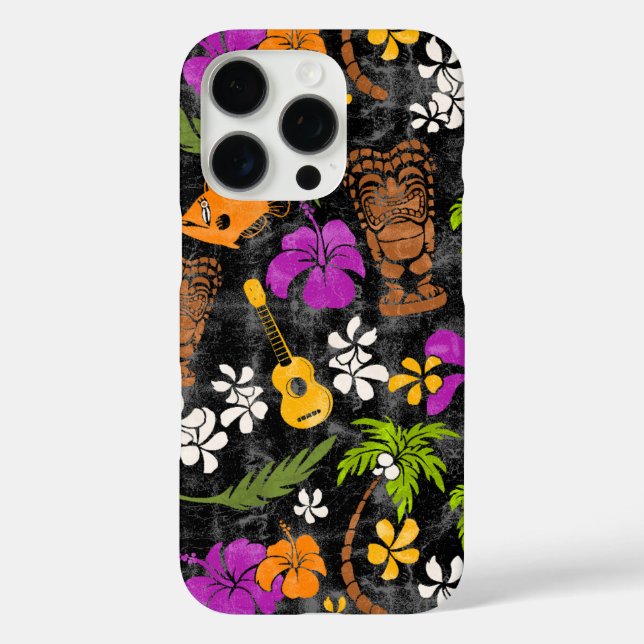 Funda iPhone 16 Pro Makapuu Beach Hawaiian Batik Black Multi (Reverso )