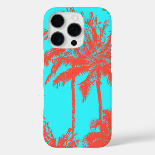 Funda iPhone 16 Pro Makena Beach Hawaiian Sketchy Palms Turquoise
