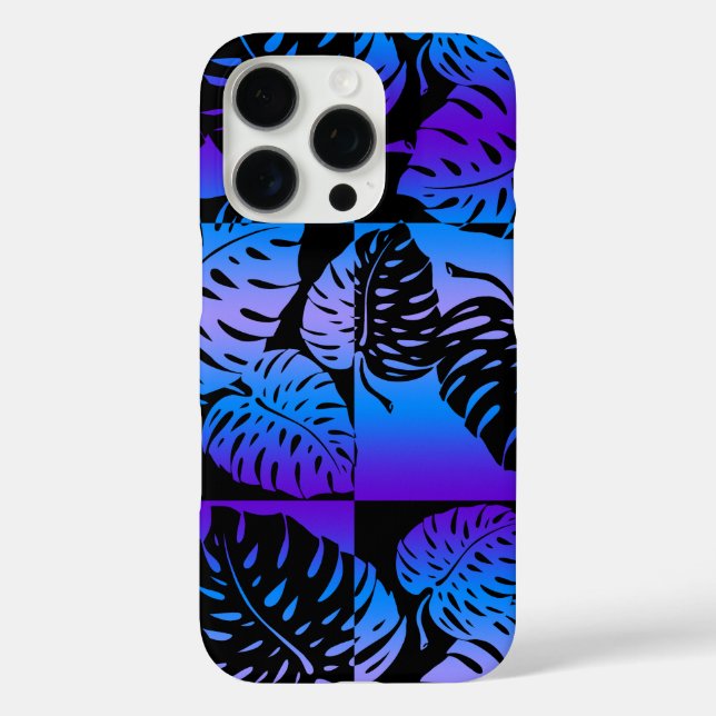 Funda iPhone 16 Pro Makua Monstera Hawaiano Mezcla a Rayas Púrpura (Reverso )