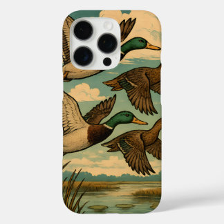 Funda iPhone 16 Pro Mallard Ducks in Flight Wildlife Art