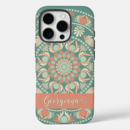 Funda iPhone 16 Pro Mandala y sabio retro ornato personalizado