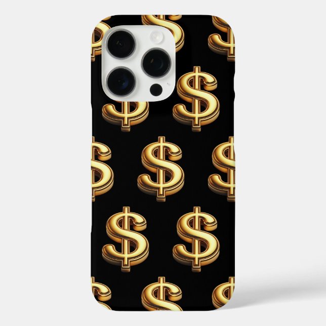 Funda iPhone 16 Pro Manifest Money Gold Rótulo Bling (Reverso )